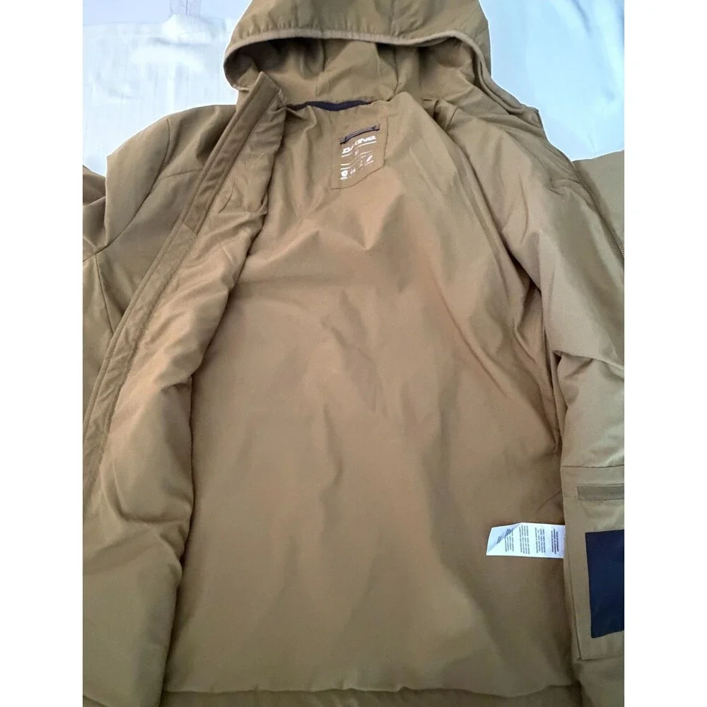 Dakine Mens Medium Insulated Hooded Jacket Water Wind Resistant Brown Outdoor